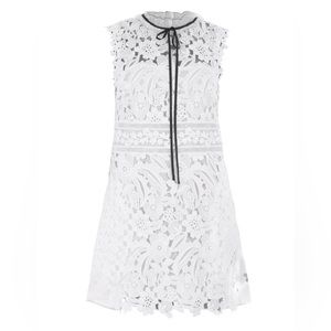 Self-Portrait Watteau Back Guipure Lace Mini Dress
